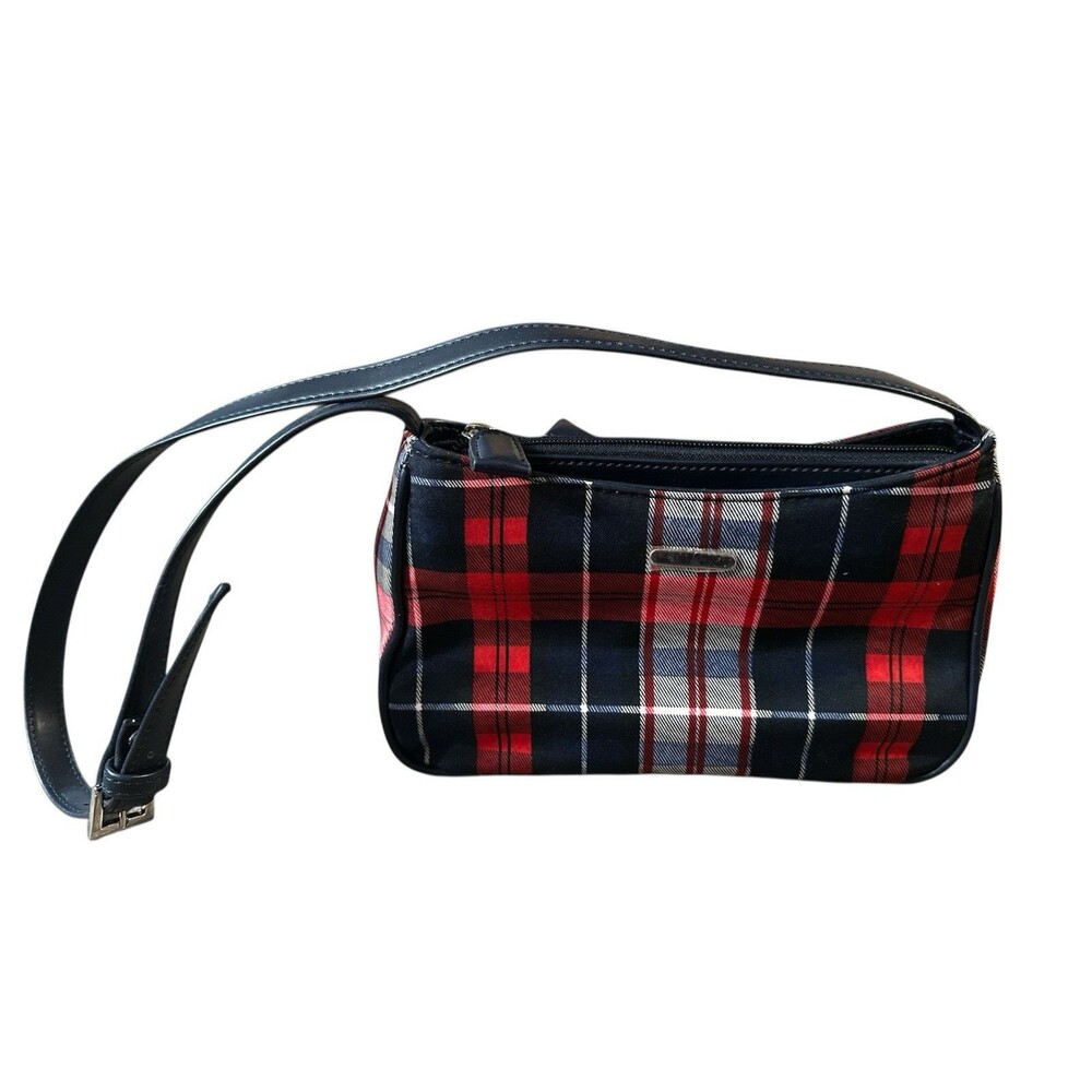St John’s Bay W Red Grey & Black Tartan Plaid Small Shoulder Bag Purse